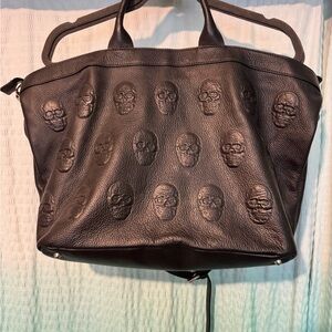 Iopelle Black Gothic Skull Tote Bag